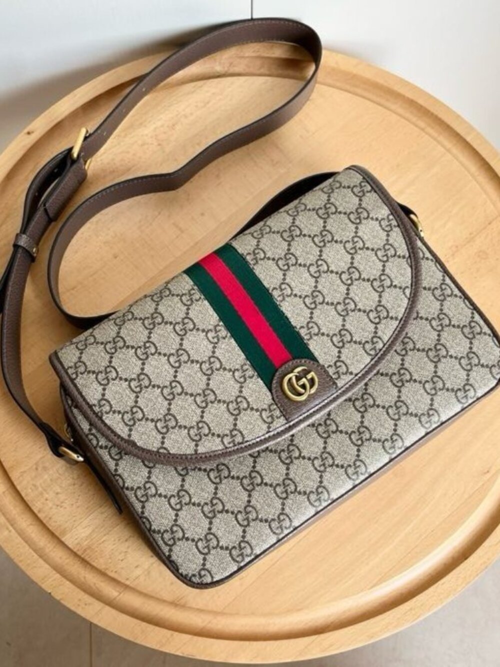 Gucci Ophidia GG Supreme Flap Crossbody Bag